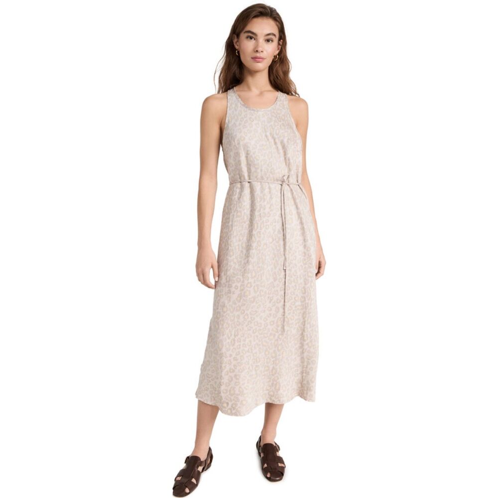 Raquel Allerga Silk Anais Leopard Print Pocket Midi Dress Women's Size 0